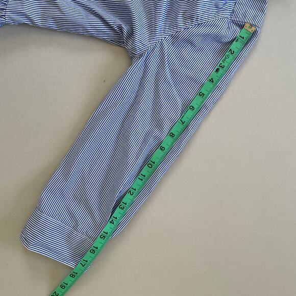 Trovata Birds of Paradis Shirt Womens Extra Small Button Front Peplum Striped - Picture 5 of 5